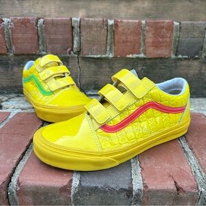 Vans x Haribo Gummy Bear Yellow Patent Old Skool Velcro Strap Sneakers Size 7.5